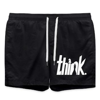 Schach Think - Badeshorts - Schwarz - Vorne - AI Model Male 185 light (185cm)