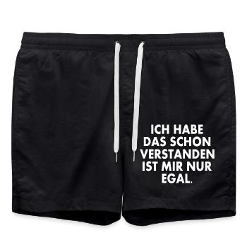 ich habe das schon verstanden ist mir nur egal - Badeshorts - Schwarz - Vorne - AI Model Male 185 light (185cm)