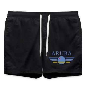 I Love Aruba, Elegance Style Design T-Shirt - Swim Trunks - black - Front - AI Model Male 185 light (185cm)