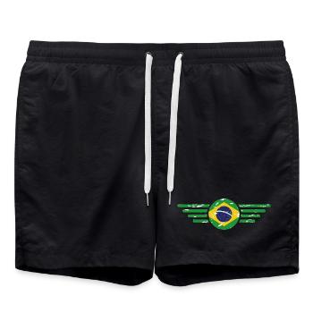 I Love Brazil, Elegance Style Design T-Shirt - Swim Trunks - black - Front - AI Model Male 185 light (185cm)