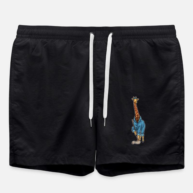 Giraffe Cleaner Mop - Swim Trunks - black