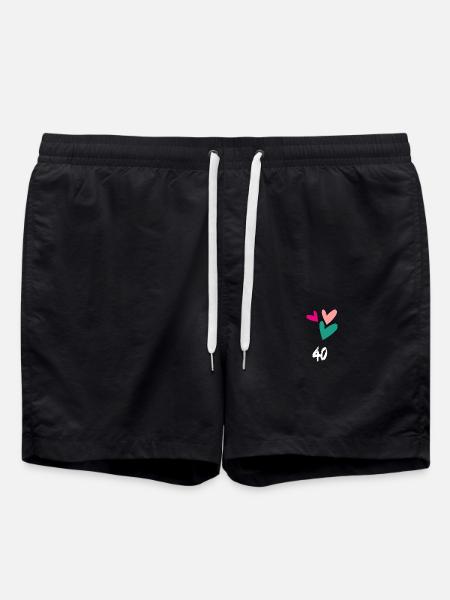 40. 40 ÅR. 40 års jubilæum. FØDSELSDAG 40 ÅR. - Badeshorts - sort