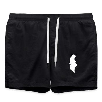 schwangerer Frau Silhouette, Schwangerschaft - Badeshorts - Schwarz - Vorne - AI Model Male 185 light (185cm)