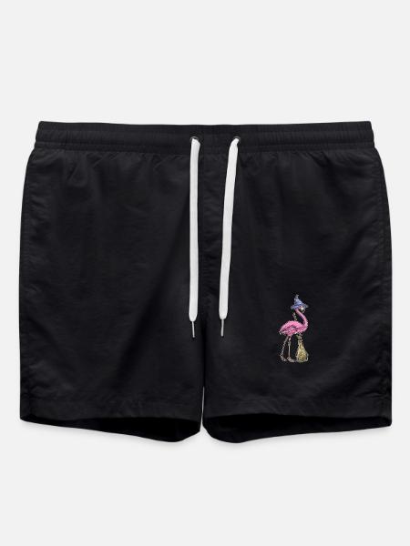 Flamingo Sorcière d’Halloween - Short de bain - noir