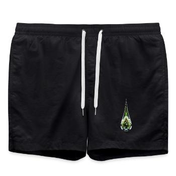 Cannabisbud im Glastropfen - Hanf - Weed - Badeshorts - Schwarz - Vorne - AI Model Male 185 light (185cm)