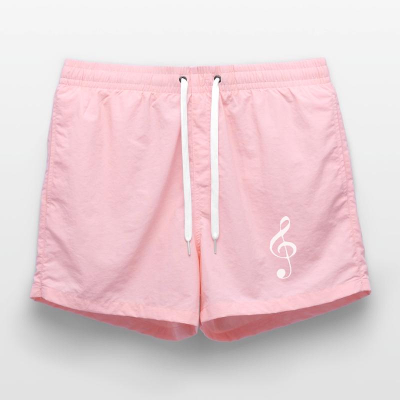 Music clef note note note white Swim Trunks