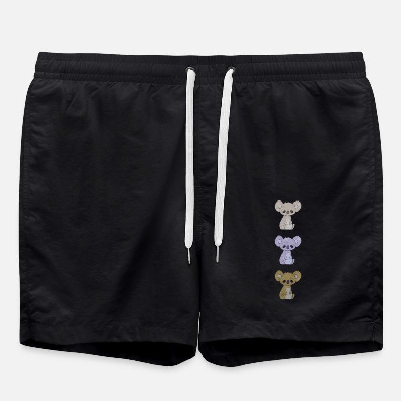 koala dreifach - Badeshorts - Schwarz