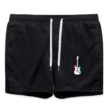 EDM - Guitare électrique - Style Glitch Rave - Short de bain - noir - Devant - AI Model Male 185 light (185cm)