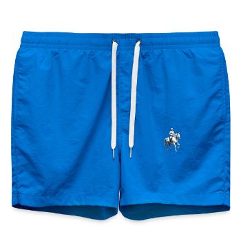 Low Poly Horse Rider - Ballet Design - Swim Trunks - cobalt blue - Front