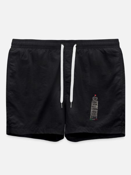 Leaning Tower of Pisa - Swim Trunks - black