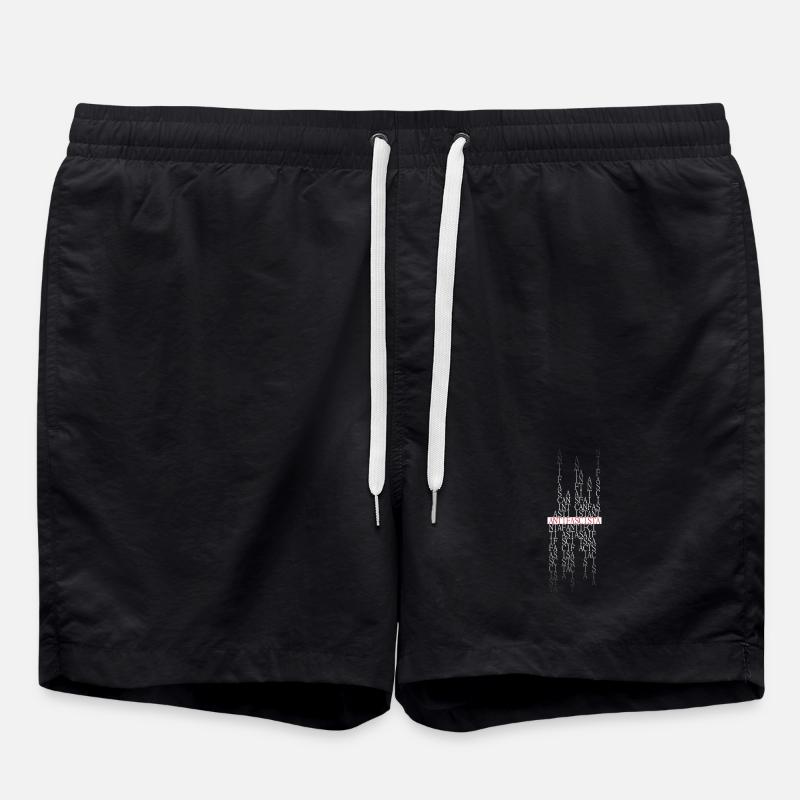 Antifascista Typo Collage rot/gradient - Badeshorts - Schwarz