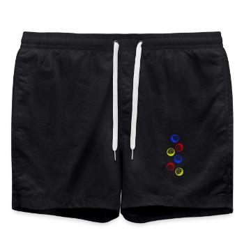 Volleyball coloré - Short de bain - noir - Devant - AI Model Male 185 light (185cm)