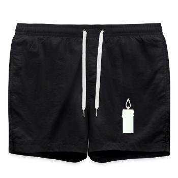 Light silhouette candle in lantern - Swim Trunks - black - Front - AI Model Male 185 light (185cm)