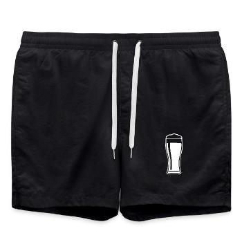 Glas Bier Bierglas Geschenk Biertrinker  - Badeshorts - Schwarz - Vorne - AI Model Male 185 light (185cm)