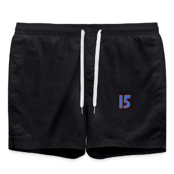 15. 15 YEARS. 15th ANNIVERSARY. 15 YEAR ANNIVERSARY. - Swim Trunks - black - Front - AI Model Male 185 light (185cm)