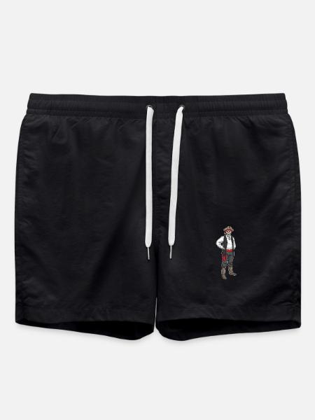 Skeleton Halloween Pirate - Swim Trunks - black