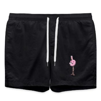 Flamingo Nurse - Swim Trunks - black - Front - AI Model Male 185 light (185cm)