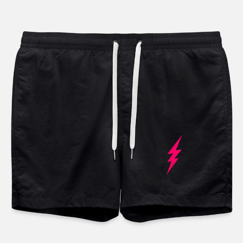 Neon Flash Illustrative Graphic - Swim Trunks - black