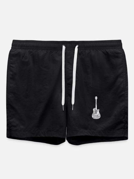 Guitar Music Art Design - Swim Trunks - black