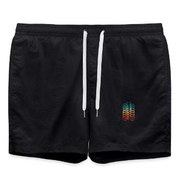 Rainbow Bike Stack Steigung - Badeshorts - Schwarz - Vorne - AI Model Male 185 light (185cm)
