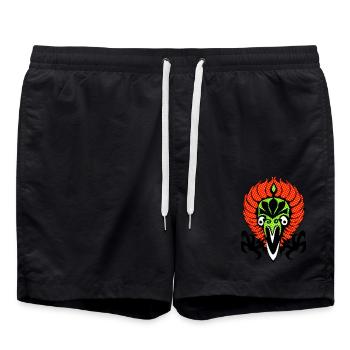 Firebird illustration magic jungle ancient style - Swim Trunks - black - Front - AI Model Male 185 light (185cm)