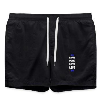 Fröhlicher Geist, Glückliches Leben - Short de bain - noir - Devant - AI Model Male 185 light (185cm)