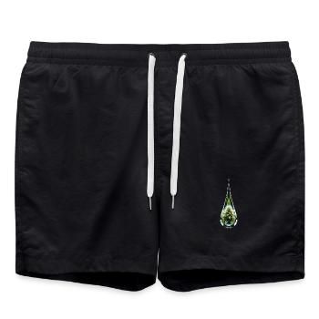 Cannabisbud im Glastropfen - Hanf - Weed - Badeshorts - Schwarz - Vorne - AI Model Male 185 light (185cm)