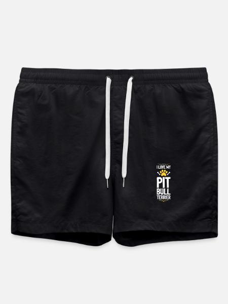 Ich liebe Pitbull Terrier - Swim Trunks - black