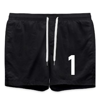 1. 1 Jahr. 1. JUBILÄUM. 1-JÄHRIGES JUBILÄUM - Badeshorts - Schwarz - Vorne - AI Model Male 185 light (185cm)