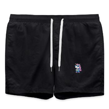 Licorne Été frais - Short de bain - noir - Devant - AI Model Male 185 light (185cm)