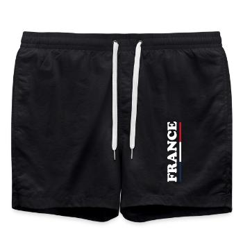 FRANCE flag and emblem of France. Endure - Swim Trunks - black - Front - AI Model Male 185 light (185cm)