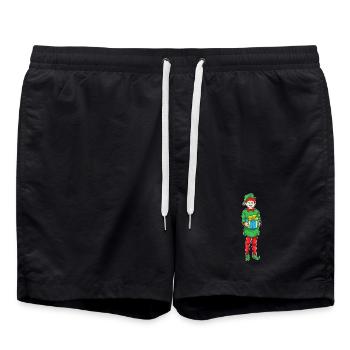 Elf Weihnachten Paket - Badeshorts - Schwarz - Vorne - AI Model Male 185 light (185cm)