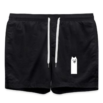 Doge Meme – Kultiger Internet-Hund im Retro 8-Bit  - Badeshorts - Schwarz - Vorne - AI Model Male 185 light (185cm)