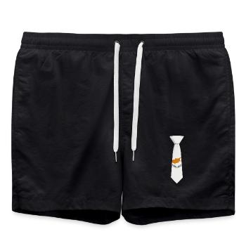 Cyprus Tie – Flaggendesign - Badeshorts - Schwarz - Vorne - AI Model Male 185 light (185cm)