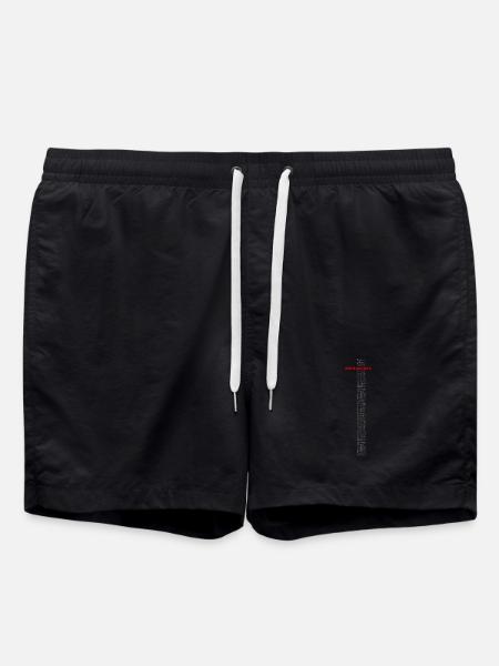 Alert! Antifascista! - Word art red/grey - Swim Trunks - black