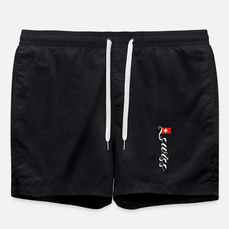 Schweiz - Badeshorts - Schwarz