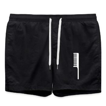 Friseur Kamm Frisöse Schere Scheren Haare Frisör - Badeshorts - Schwarz - Vorne - AI Model Male 185 light (185cm)