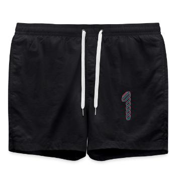 JAHRESTAG. ALLES GUTE ZUM GEBURTSTAG. ALLES GUTE ZUM GEBURTSTAG. - Badeshorts - Schwarz - Vorne - AI Model Male 185 light (185cm)