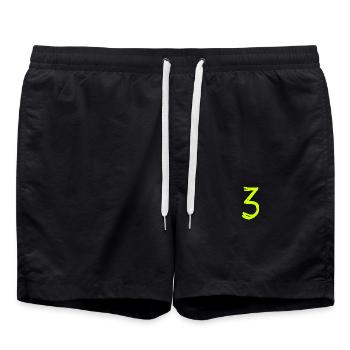 3 ANS. 3e ANNIVERSAIRE. ANNIVERSAIRE 3 ANS - Short de bain - noir - Devant - AI Model Male 185 light (185cm)