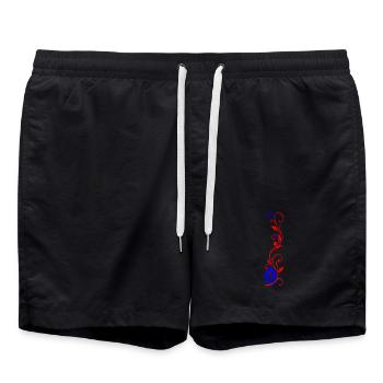 Blumenranke mit Osterei und Osterhase - Badeshorts - Schwarz - Vorne - AI Model Male 185 light (185cm)