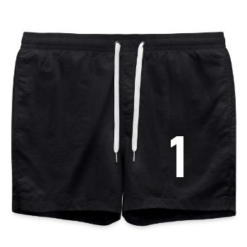 1. 1 Jahr. 1. JUBILÄUM. 1-JÄHRIGES JUBILÄUM - Badeshorts - Schwarz - Vorne - AI Model Male 185 light (185cm)