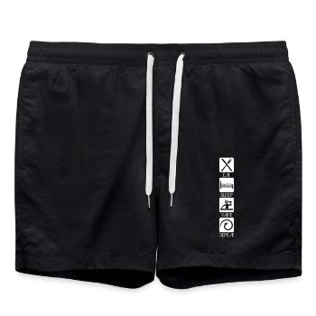 Eat Sleep Rave Repeat Essen Schlafen Raven Spruch - Badeshorts - Schwarz - Vorne - AI Model Male 185 light (185cm)