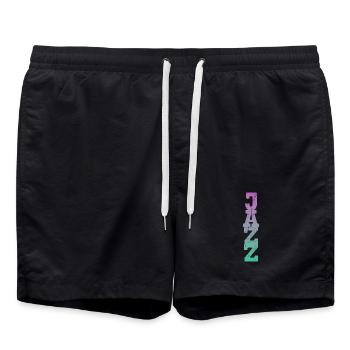 Jazz Musik Retro - Badeshorts - Schwarz - Vorne - AI Model Male 185 light (185cm)