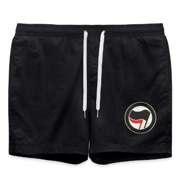 ANTIFA - Badeshorts - Schwarz - Vorne - AI Model Male 185 light (185cm)