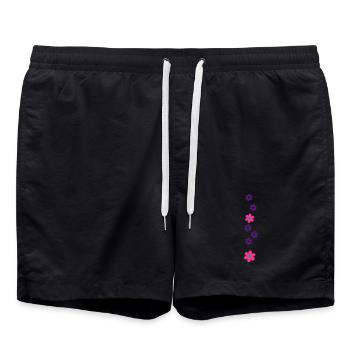 Blumenmuster - Badeshorts - Schwarz - Vorne - AI Model Male 185 light (185cm)