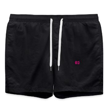 60. 60 ANS. 60e ANNIVERSAIRE. ANNIVERSAIRE 60 ANS. - Short de bain - noir - Devant - AI Model Male 185 light (185cm)