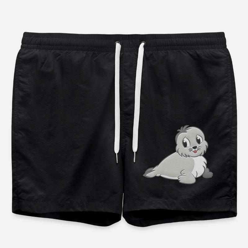 Seal stuffed animal - Swim Trunks - black