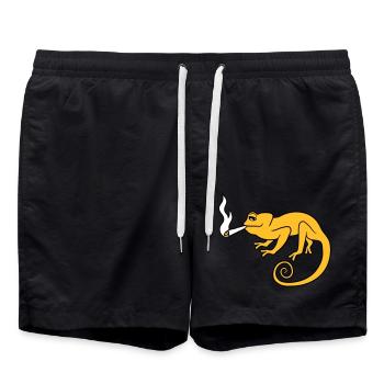 smoking joint weed kiffer weed hemp cannabis dro - Swim Trunks - black - Front - AI Model Male 185 light (185cm)