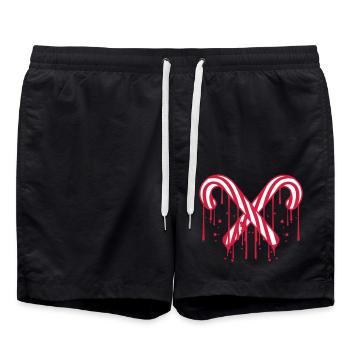 2 graffiti tropfen schmelzen stempel zuckerstange - Badeshorts - Schwarz - Vorne - AI Model Male 185 light (185cm)