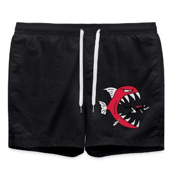 Monster Fish Eats Diver - Short de bain - noir - Devant - AI Model Male 185 light (185cm)